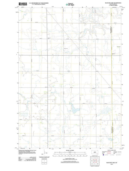 2012 Kloucek Lake, SD - South Dakota - USGS Topographic Map