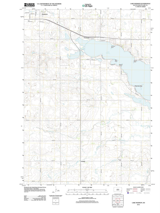 2012 Lake Madison, SD - South Dakota - USGS Topographic Map