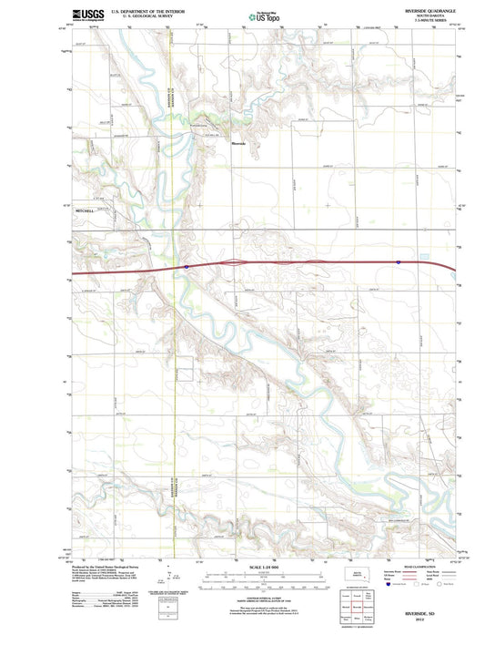 2012 Riverside, SD - South Dakota - USGS Topographic Map
