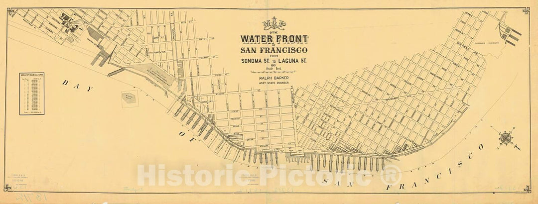 Historic Nautical Map - Water Front San Francisco, 1910 NOAA City Plan - California (CA) - Vintage Wall Art