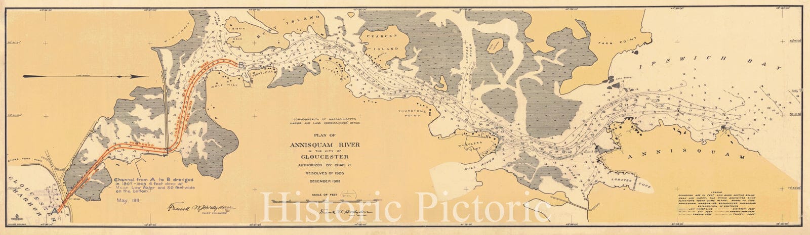 Historic Nautical Map - Annisquam River In The City Of Gloucester, 1903 NOAA Chart - Massachusetts (MA) - Vintage Wall Art
