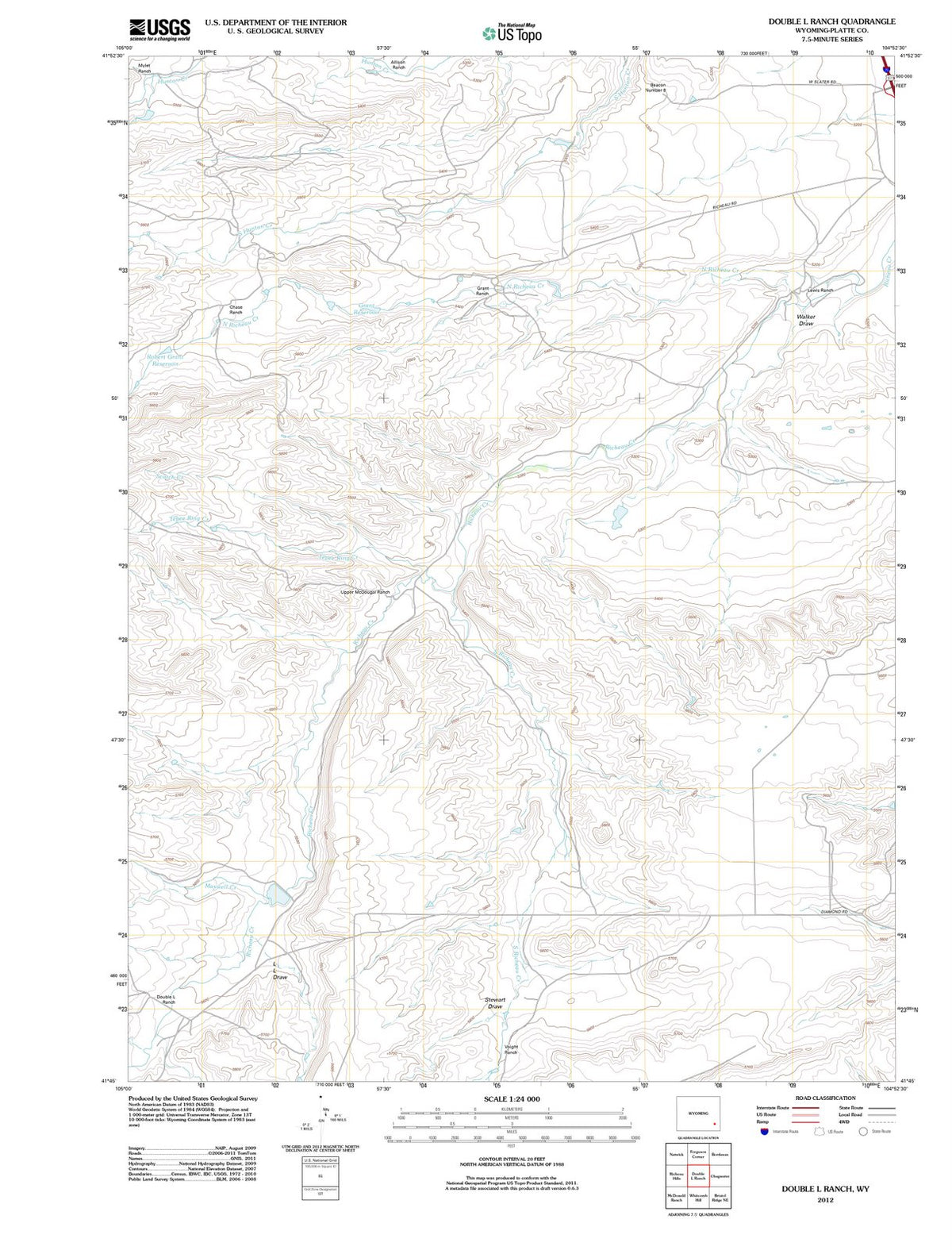 2012 Double L Ranch, WY - Wyoming - USGS Topographic Map