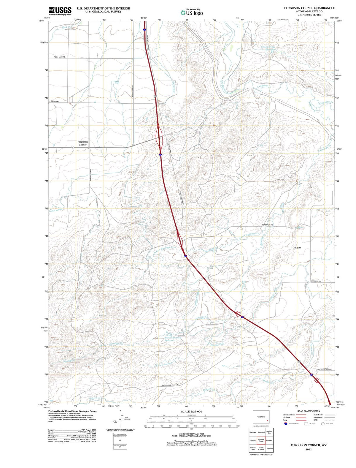 2012 Ferguson Corner, WY - Wyoming - USGS Topographic Map