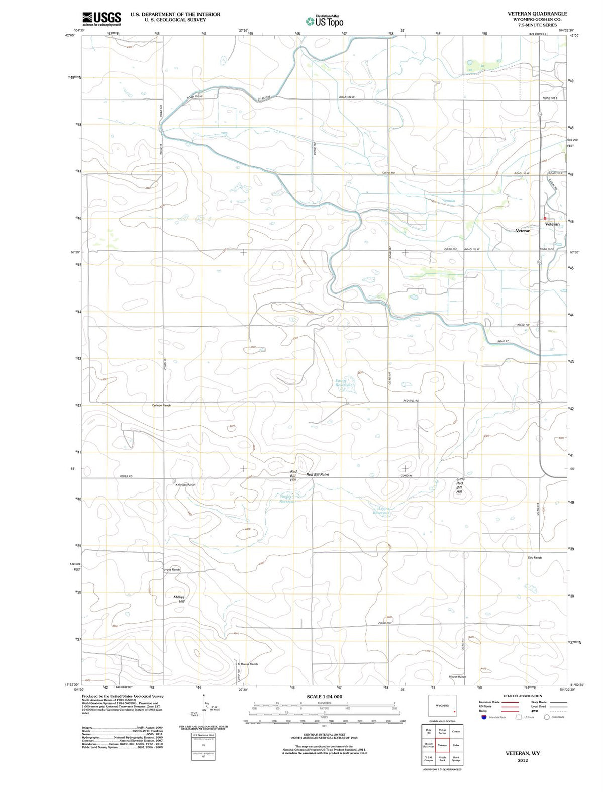 2012 Veteran, WY - Wyoming - USGS Topographic Map