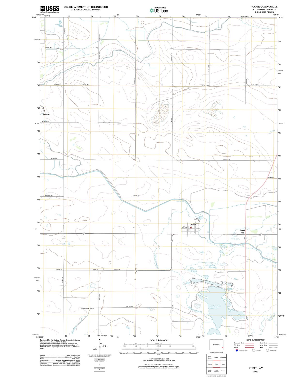 2012 Yoder, WY - Wyoming - USGS Topographic Map