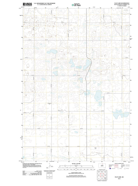 2012 Flat Lake, SD - South Dakota - USGS Topographic Map