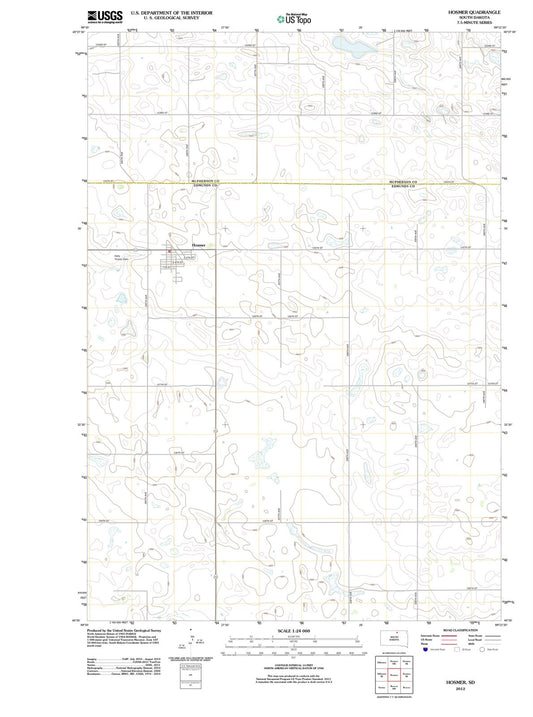 2012 Hosmer, SD - South Dakota - USGS Topographic Map