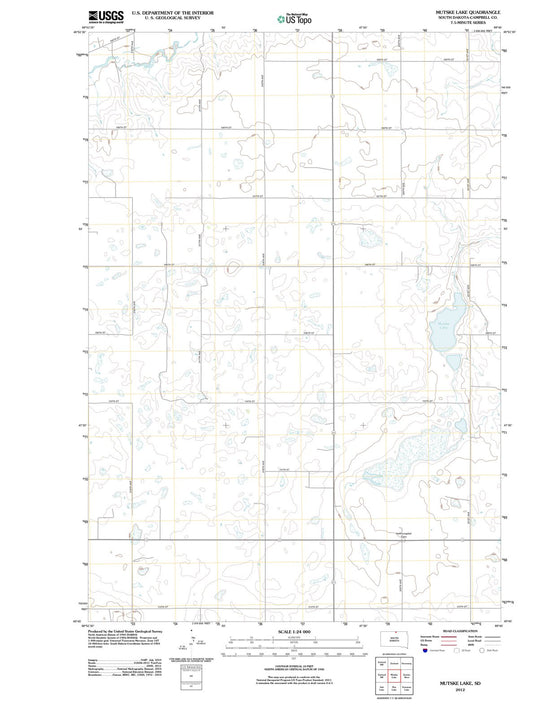 2012 Mutske Lake, SD - South Dakota - USGS Topographic Map