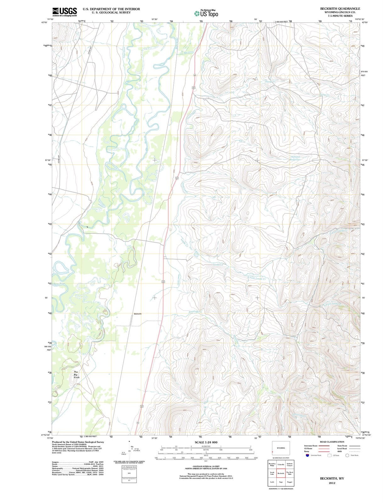 2012 Beckwith, WY - Wyoming - USGS Topographic Map