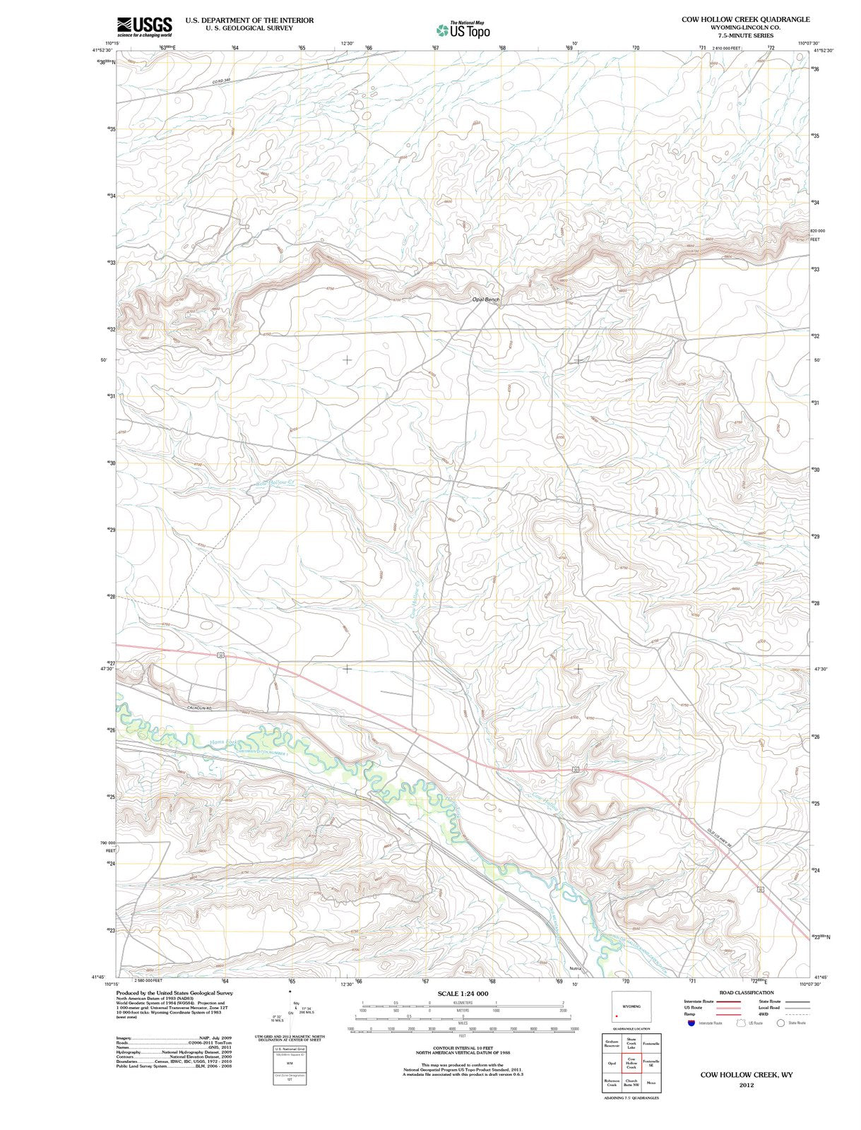 2012 Cow Hollow Creek, WY - Wyoming - USGS Topographic Map
