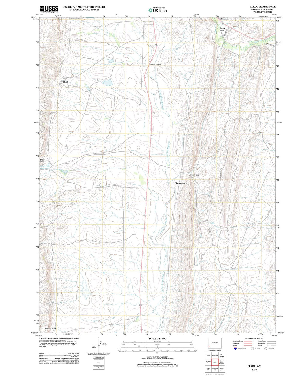 2012 Elkol, WY - Wyoming - USGS Topographic Map