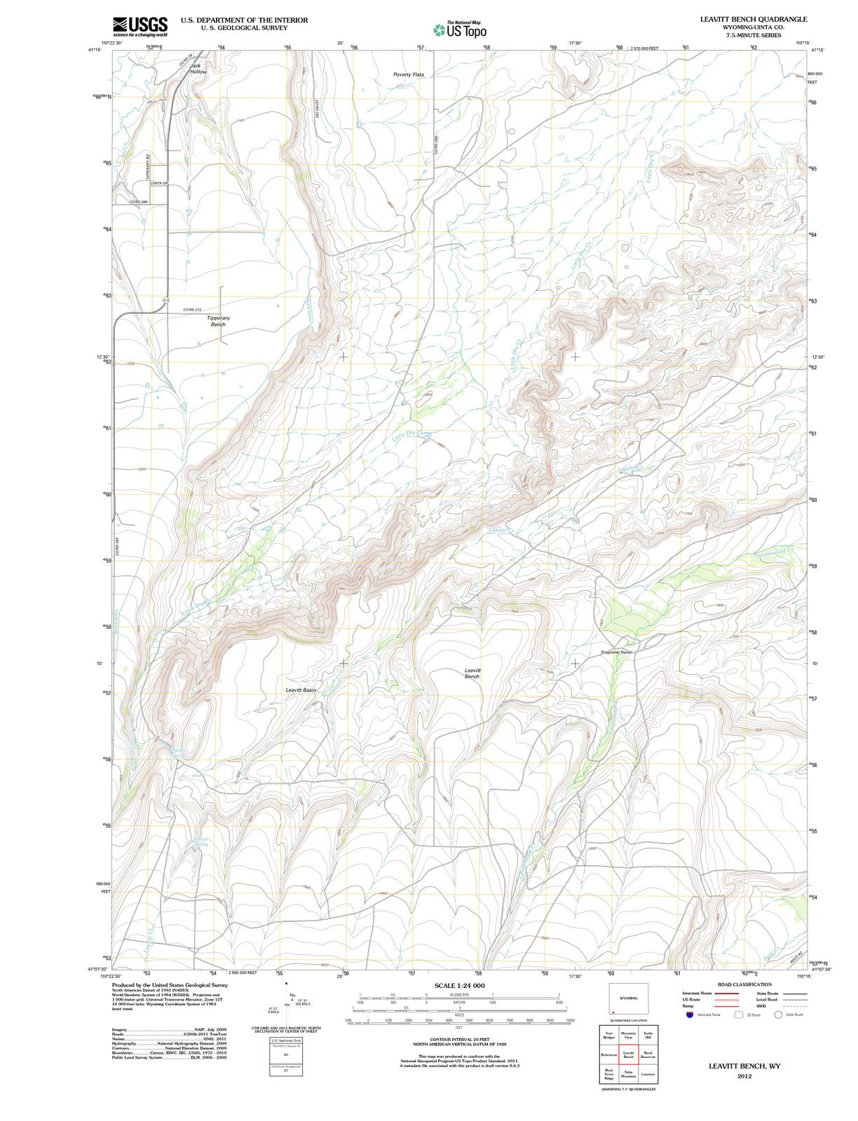 2012 Leavitt Bench, WY - Wyoming - USGS Topographic Map