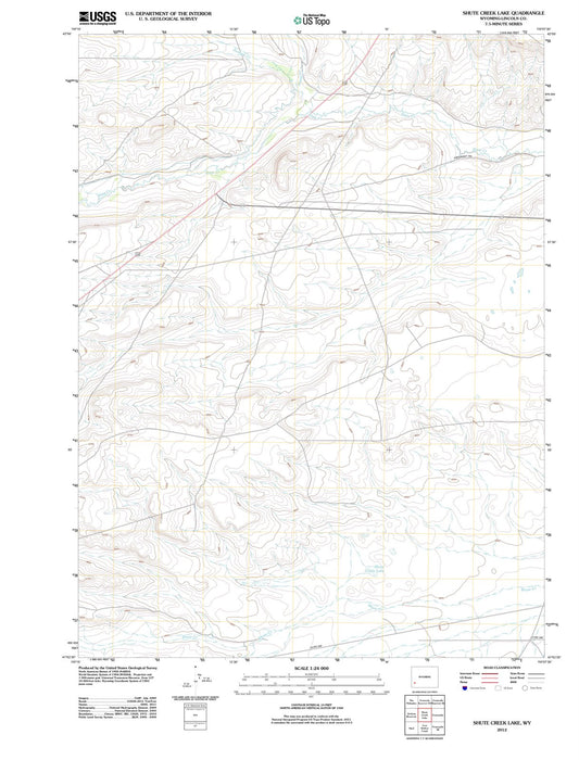 2012 Shute Creek Lake, WY - Wyoming - USGS Topographic Map