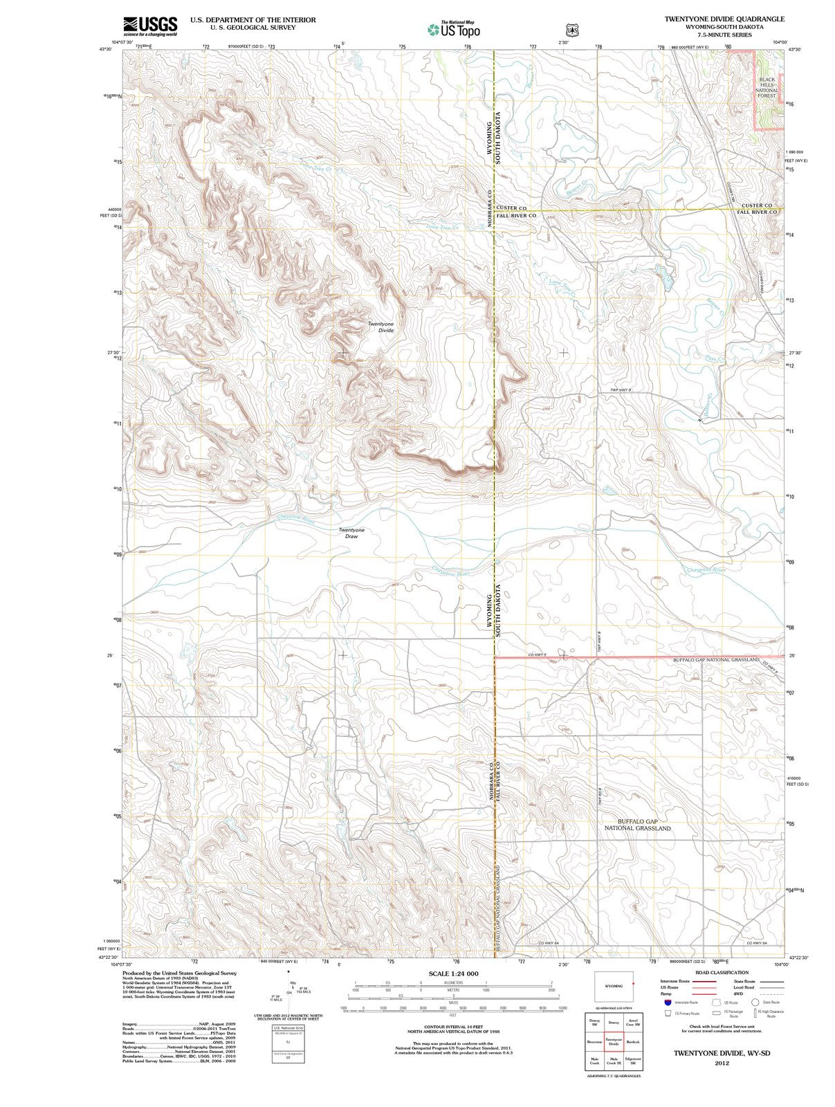 2012 Twentyoneivide, WY - Wyoming - USGS Topographic Map