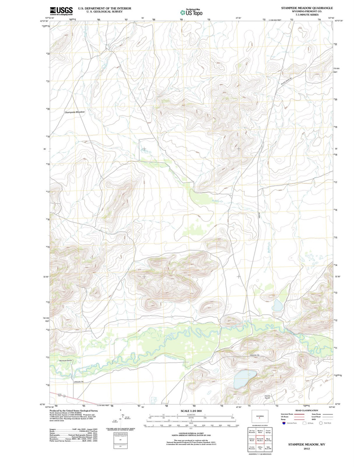 2012 Stampede Meadow, WY - Wyoming - USGS Topographic Map