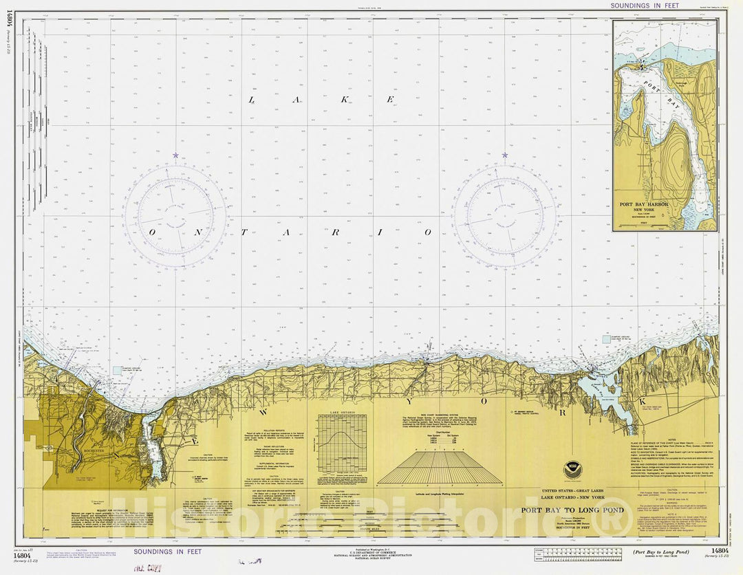 Historic Nautical Map - Port Bay To Long Pond, 1977 NOAA Chart - New York (NY) - Vintage Wall Art