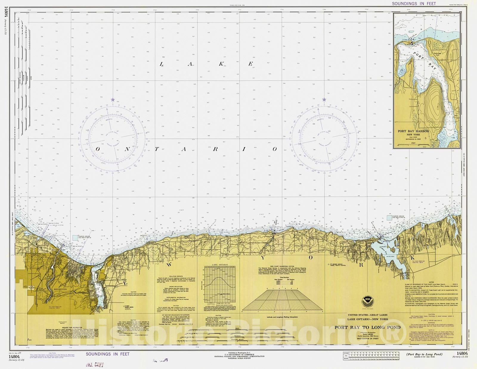 Historic Nautical Map - Port Bay To Long Pond, 1977 NOAA Chart - New York (NY) - Vintage Wall Art