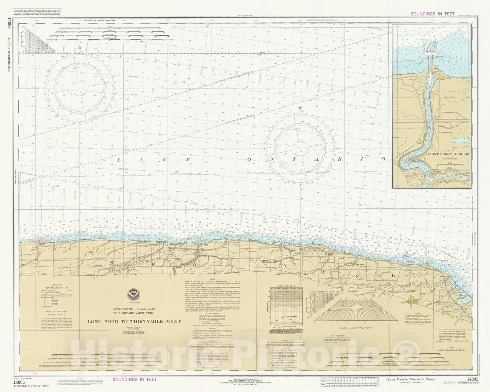 Historic Nautical Map - Long Pond To Thirtymile Point, 1990 NOAA Chart - New York (NY) - Vintage Wall Art