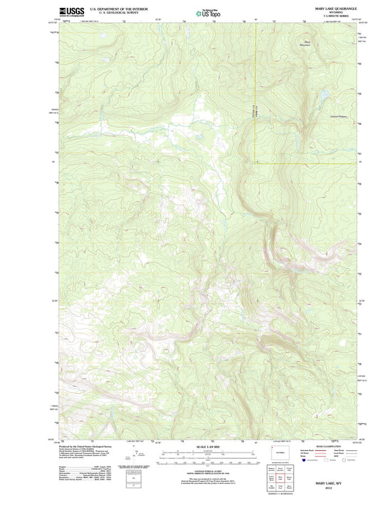 2012 Mary Lake, WY - Wyoming - USGS Topographic Map