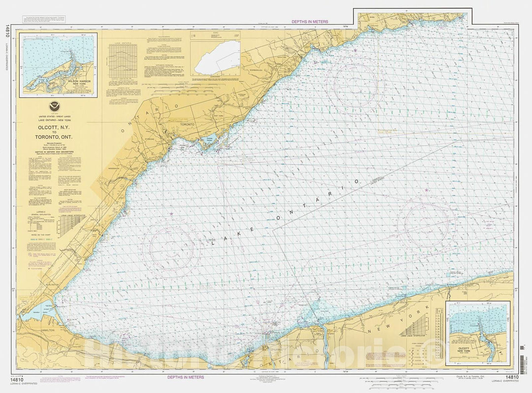 Historic Nautical Map - Olcott Ny To Toronto Ont, 1997 NOAA Chart - New York (NY) - Vintage Wall Art