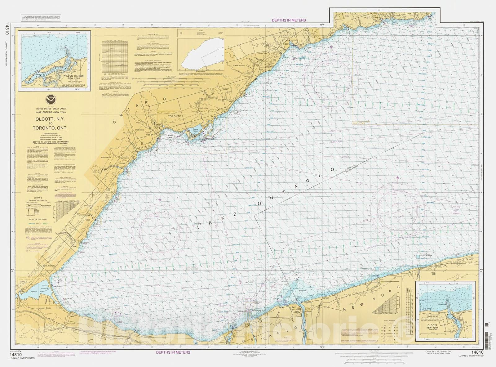 Historic Nautical Map - Olcott Ny To Toronto Ont, 1997 NOAA Chart - New York (NY) - Vintage Wall Art