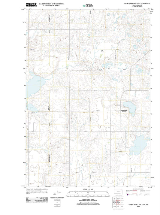 2012 Enemyim Lake East, SD - South Dakota - USGS Topographic Map