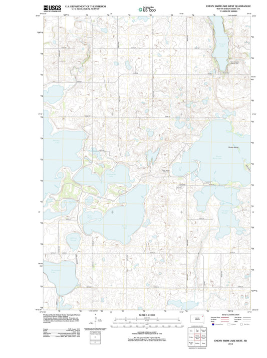 2012 Enemyim Lake West, SD - South Dakota - USGS Topographic Map