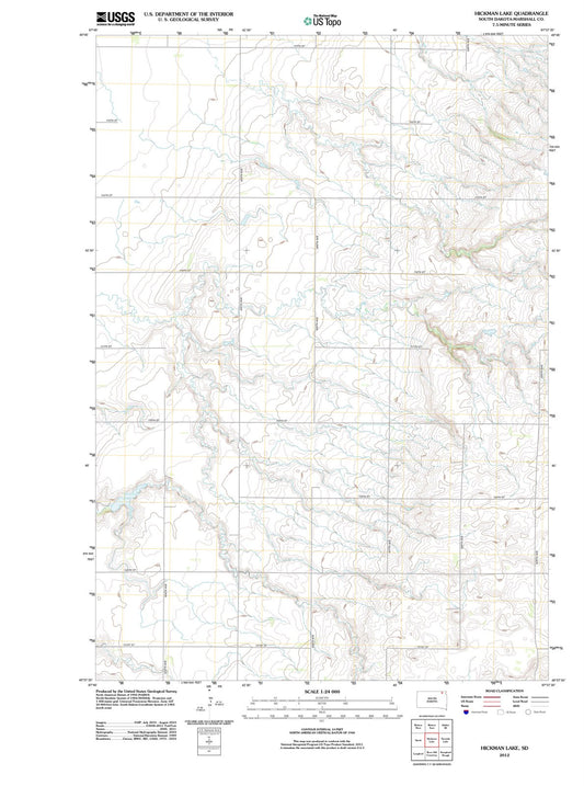 2012 Hickman Lake, SD - South Dakota - USGS Topographic Map