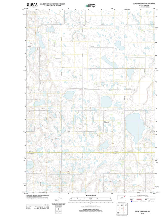 2012 Lone Tree Lake, SD - South Dakota - USGS Topographic Map