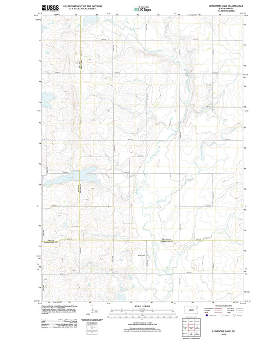 2012 Lonesome Lake, SD - South Dakota - USGS Topographic Map