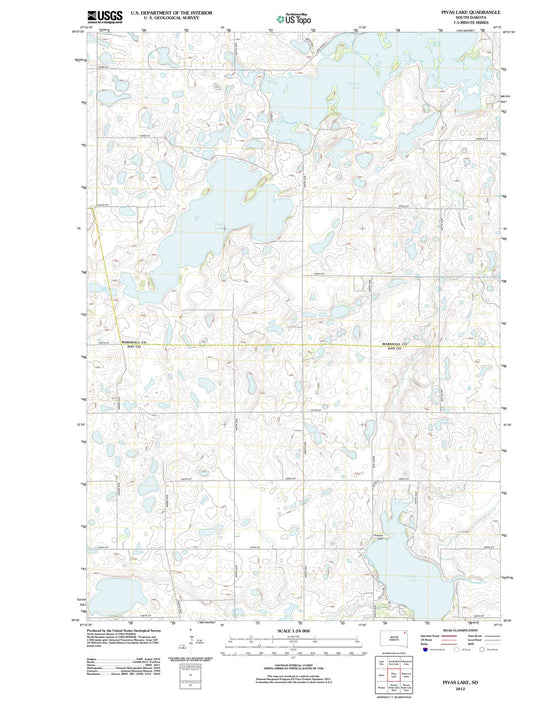 2012 Piyas Lake, SD - South Dakota - USGS Topographic Map