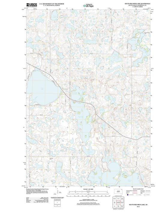 2012 South Red Iron Lake, SD - South Dakota - USGS Topographic Map