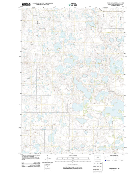 2012 Twomile Lake, SD - South Dakota - USGS Topographic Map
