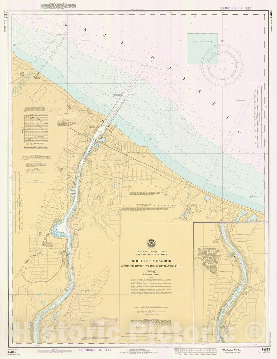 Historic Nautical Map - Rochester Harbor, 1978 NOAA Chart - New York (NY) - Vintage Wall Art