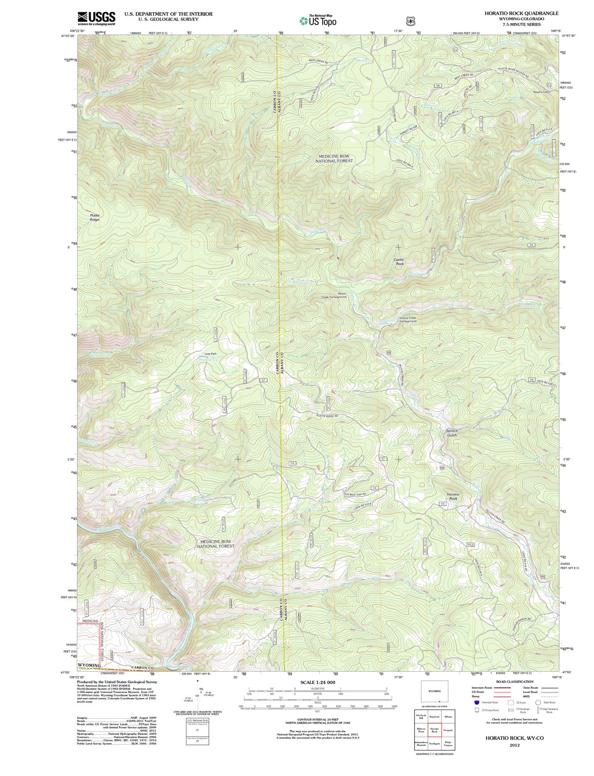 2012 Horatio Rock, WY - Wyoming - USGS Topographic Map