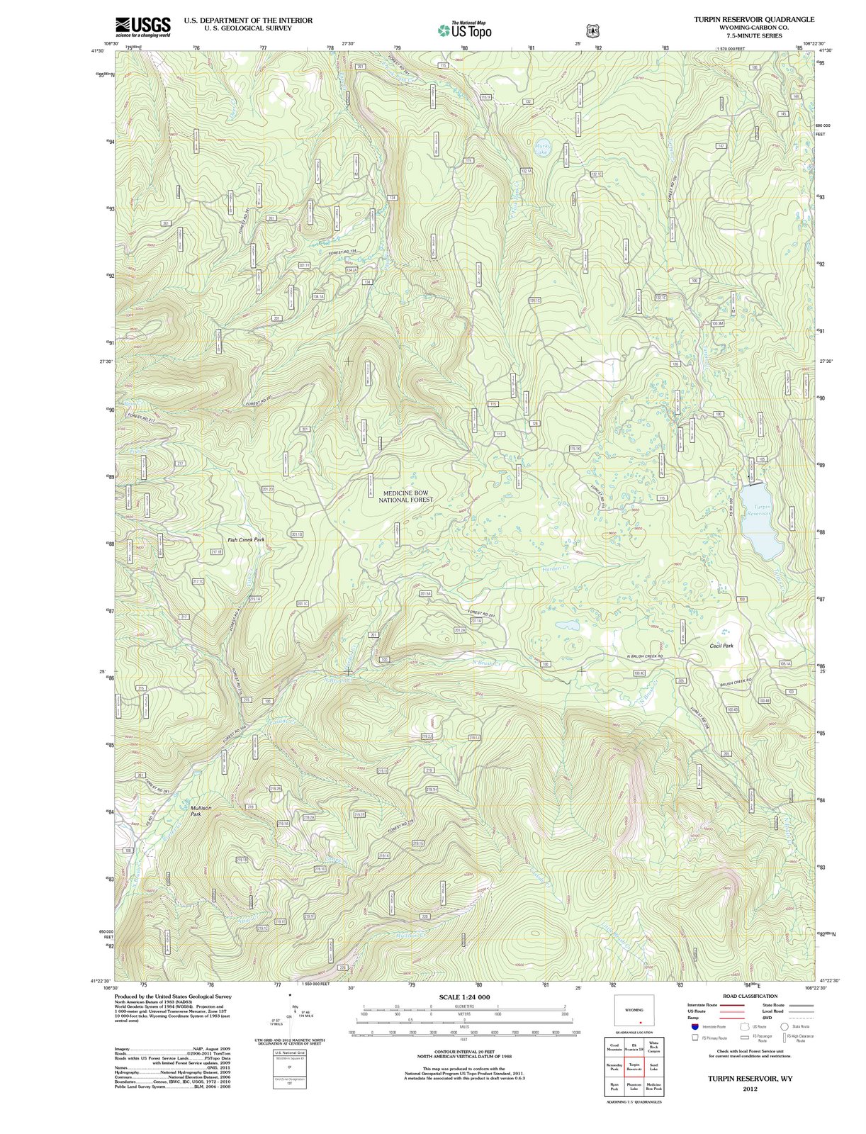 2012 Turpin Reservoir, WY - Wyoming - USGS Topographic Map