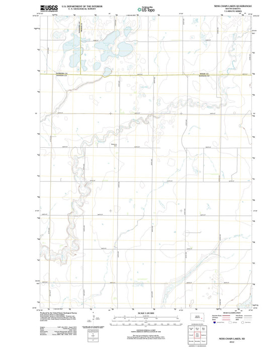 2012 Ness Chain Lakes, SD - South Dakota - USGS Topographic Map