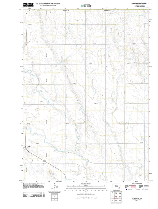 2012 Parker, SD - South Dakota - USGS Topographic Map v3