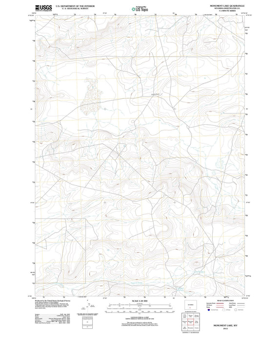 2012 Monument Lake, WY - Wyoming - USGS Topographic Map