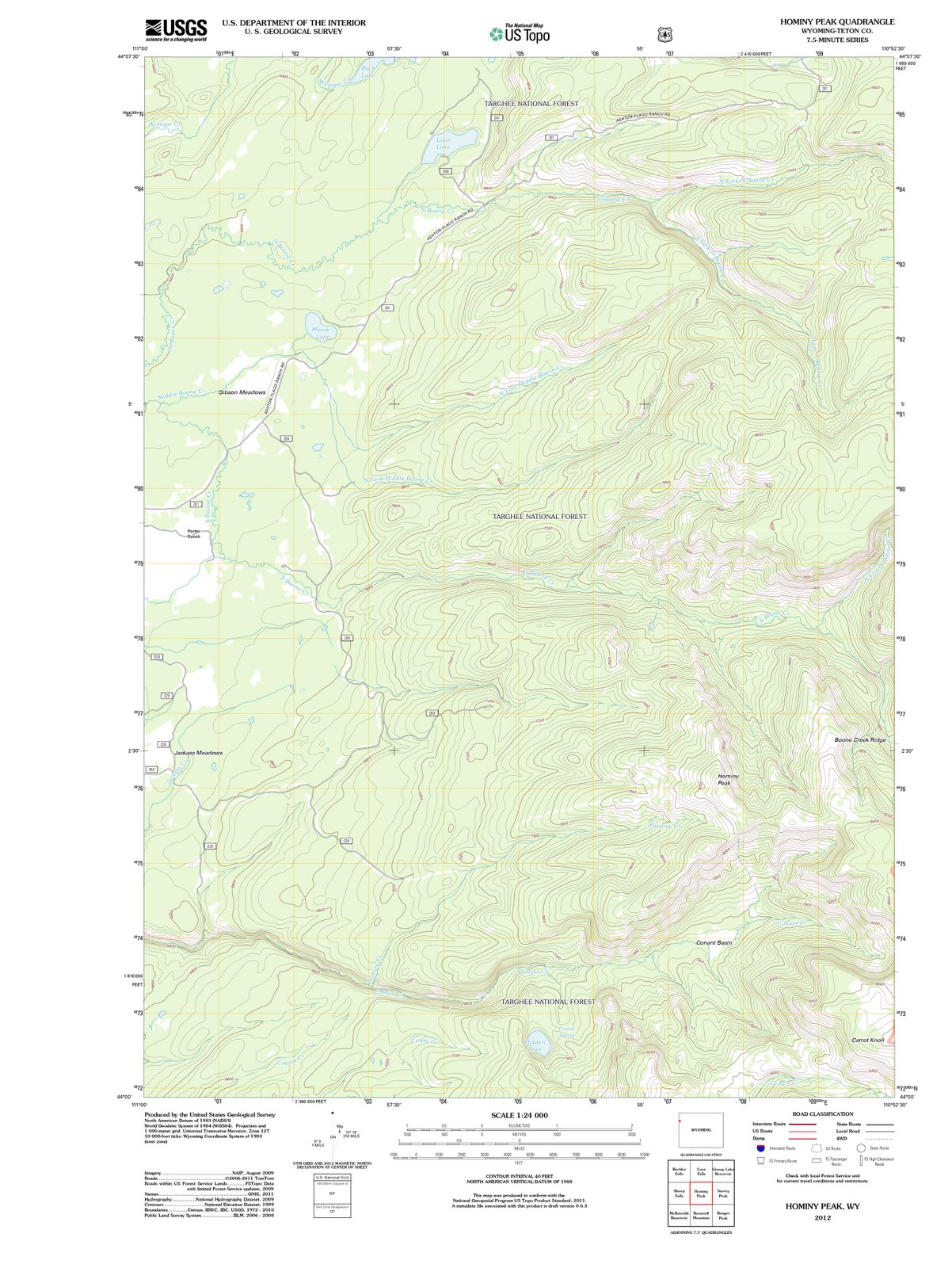 2012 Hominy Peak, WY - Wyoming - USGS Topographic Map