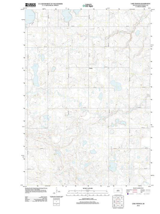 2012 Lake Francis, SD - South Dakota - USGS Topographic Map