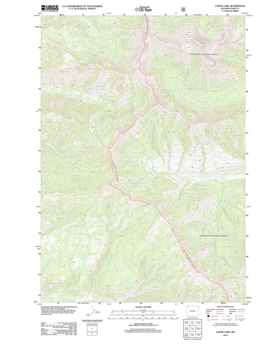 2012 Canoe Lake, WY - Wyoming - USGS Topographic Map