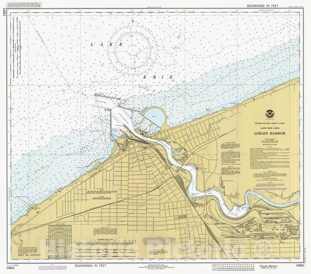 Historic Nautical Map - Lorain Harbor, 1987 NOAA Chart - Ohio (OH) - Vintage Wall Art