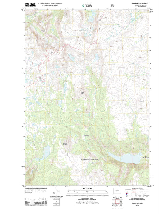 2012 Deep Lake, WY - Wyoming - USGS Topographic Map
