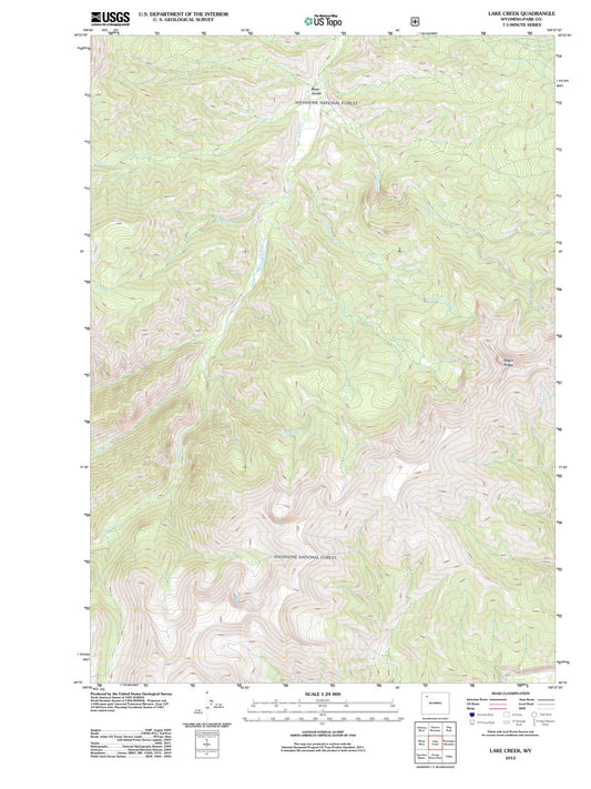 2012 Lake Creek, WY - Wyoming - USGS Topographic Map