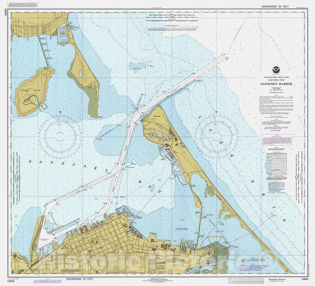 Historic Nautical Map - Sandusky Harbor, 1985 NOAA Chart - Ohio (OH) - Vintage Wall Art