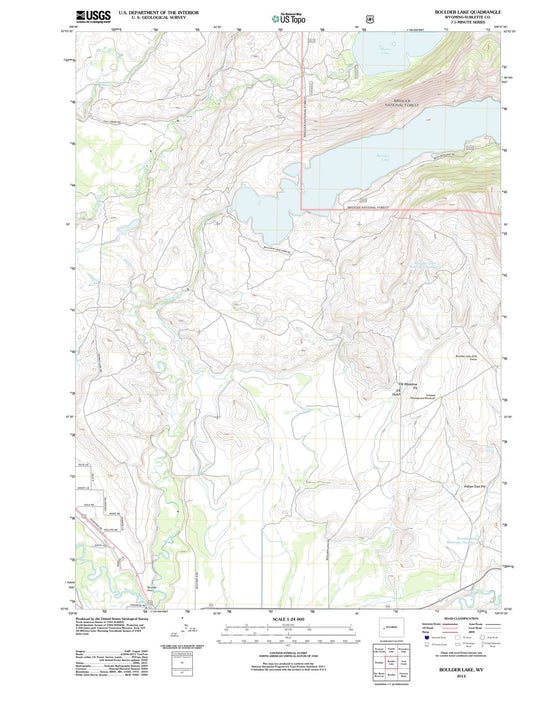 2012 Boulder Lake, WY - Wyoming - USGS Topographic Map