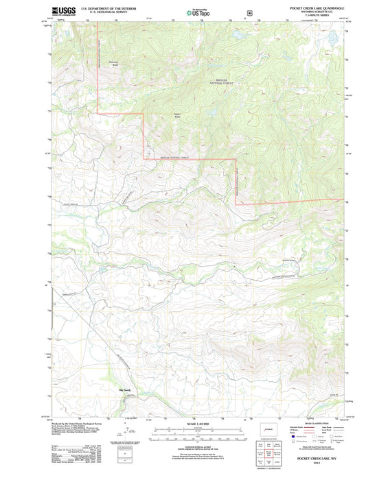 2012 Pocket Creek Lake, WY - Wyoming - USGS Topographic Map