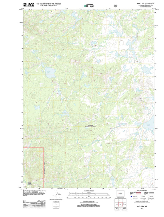 2012 Raid Lake, WY - Wyoming - USGS Topographic Map