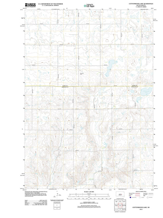 2012 Cottonwood Lake, SD - South Dakota - USGS Topographic Map